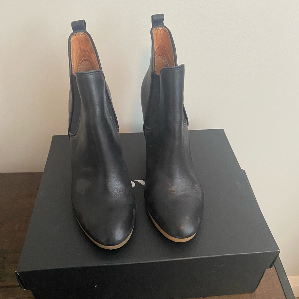 Black coach wedge booties